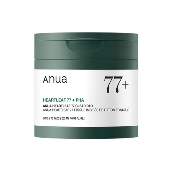Anua Houttuynia Cordata 77 Clear Pads (70 Sheets) Soothing, Gentle Wipe Toner for Dehydrated Oily Skin