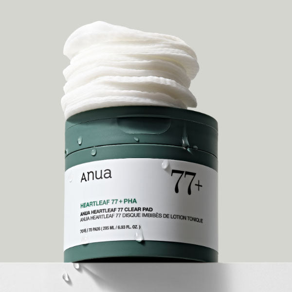 Anua Houttuynia Cordata 77 Clear Pads (70 Sheets) Soothing, Gentle Wipe Toner for Dehydrated Oily Skin
