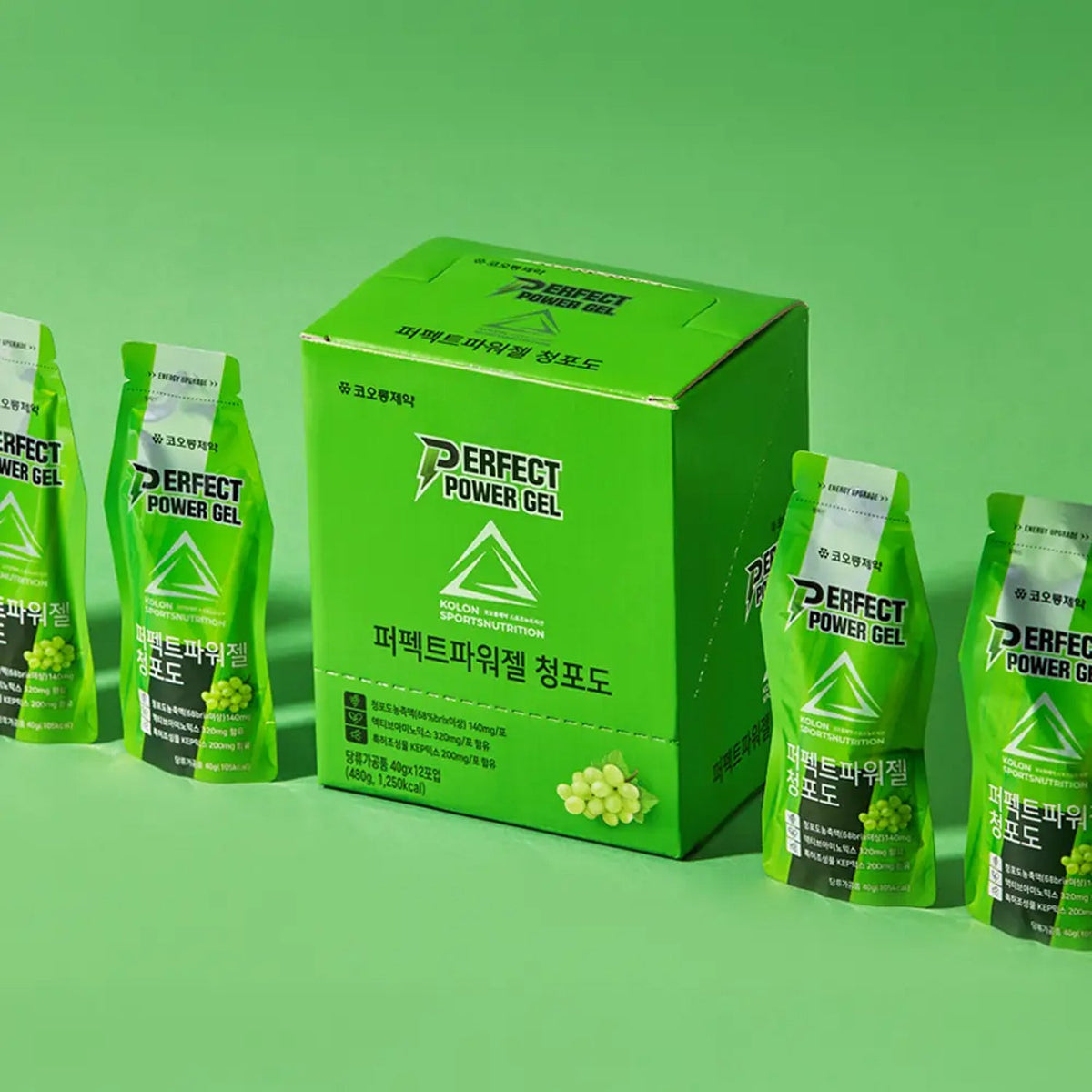 KOLON PHARM Perfect Power Gel - Green Grape (40g / Pack of 12)