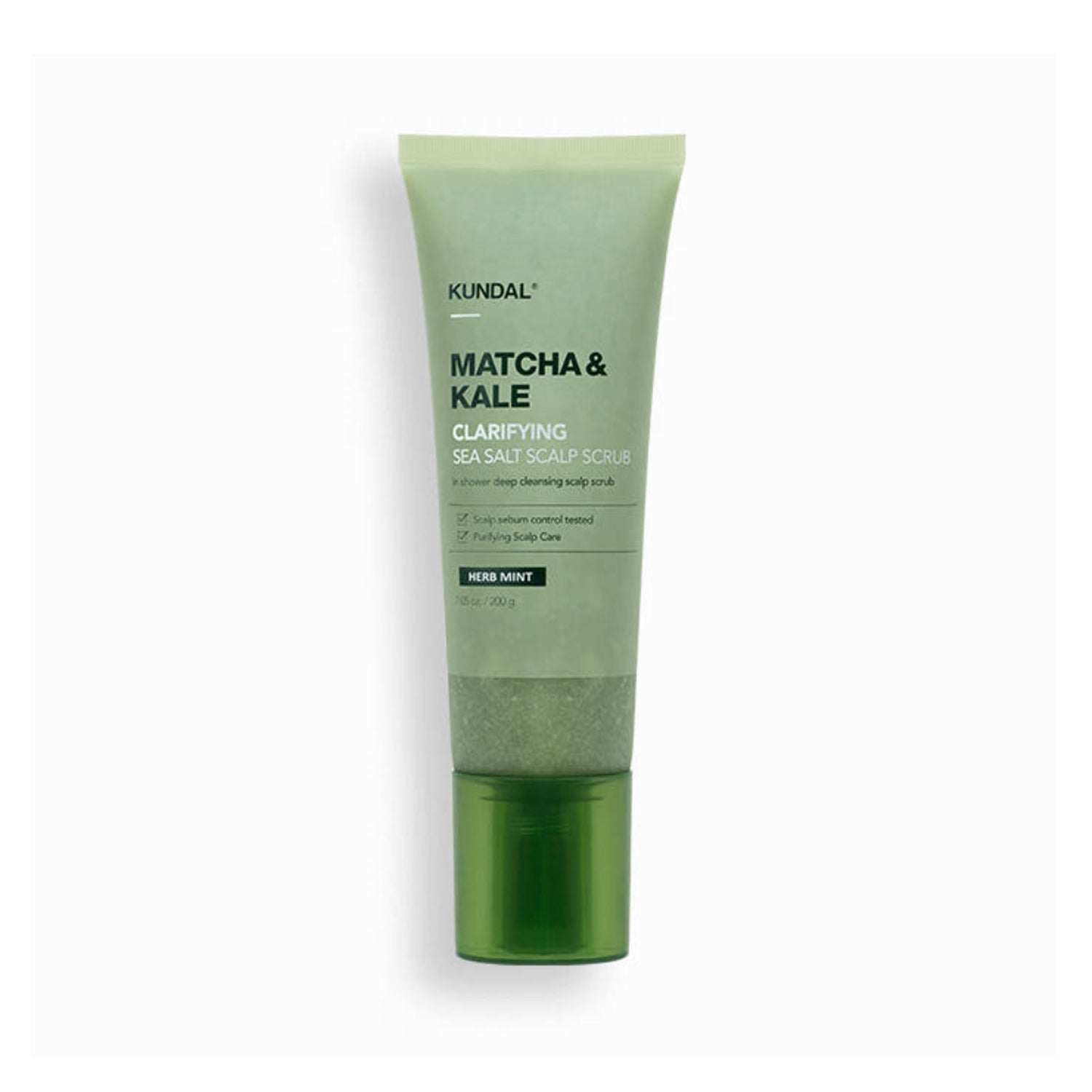 KUNDAL Matcha & Kale Clarifying Sea Salt Scalp Scrub Shampoo (Herb Mint) 200g
