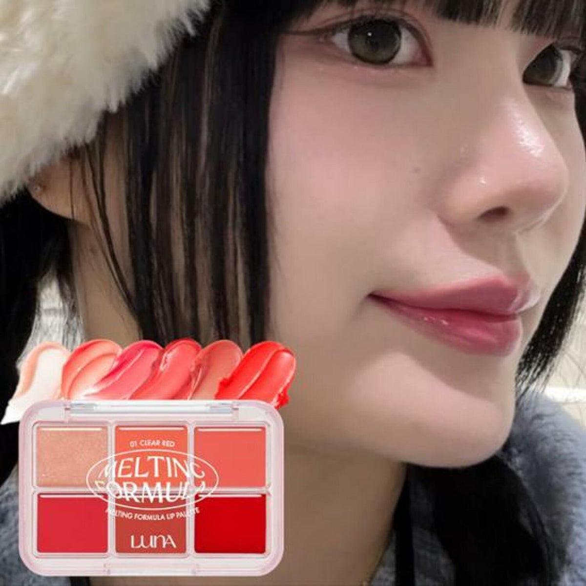LUNA Melting Formula Lip Palette 10.2g #01 clear red