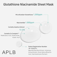 APLB Glutathione Niacinamide Sheet Mask 25ml*10ea