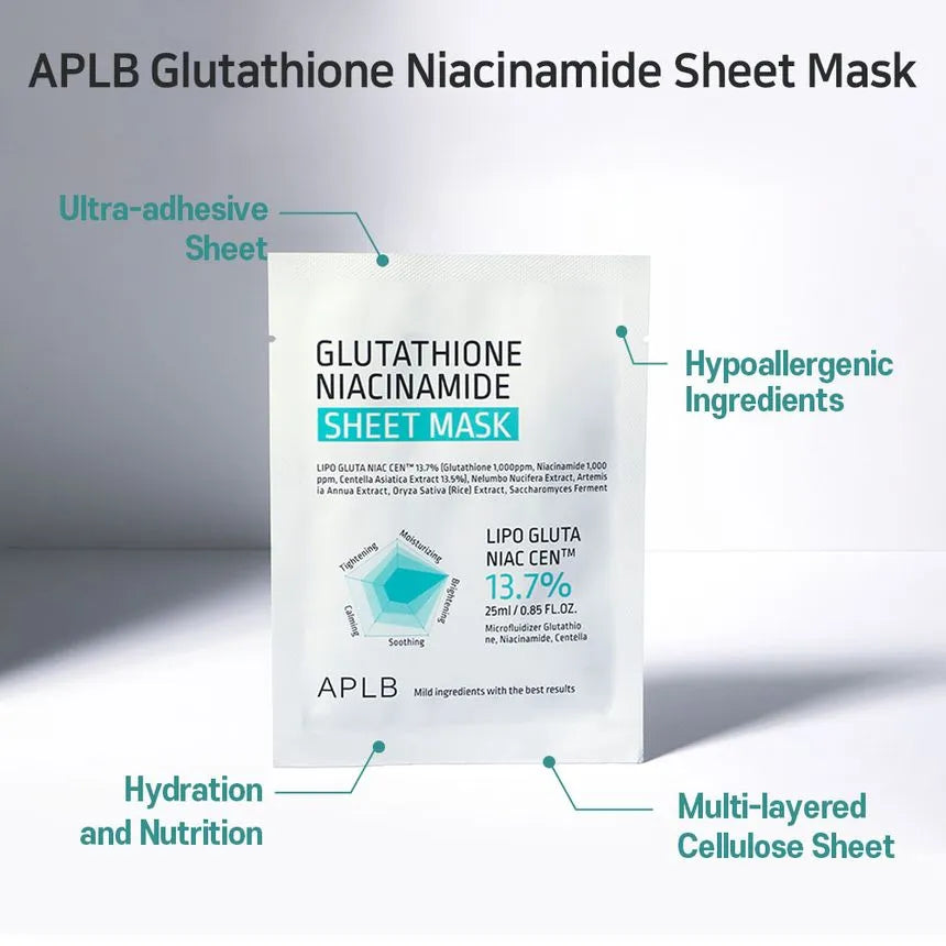 APLB Glutathione Niacinamide Sheet Mask 25ml*10ea