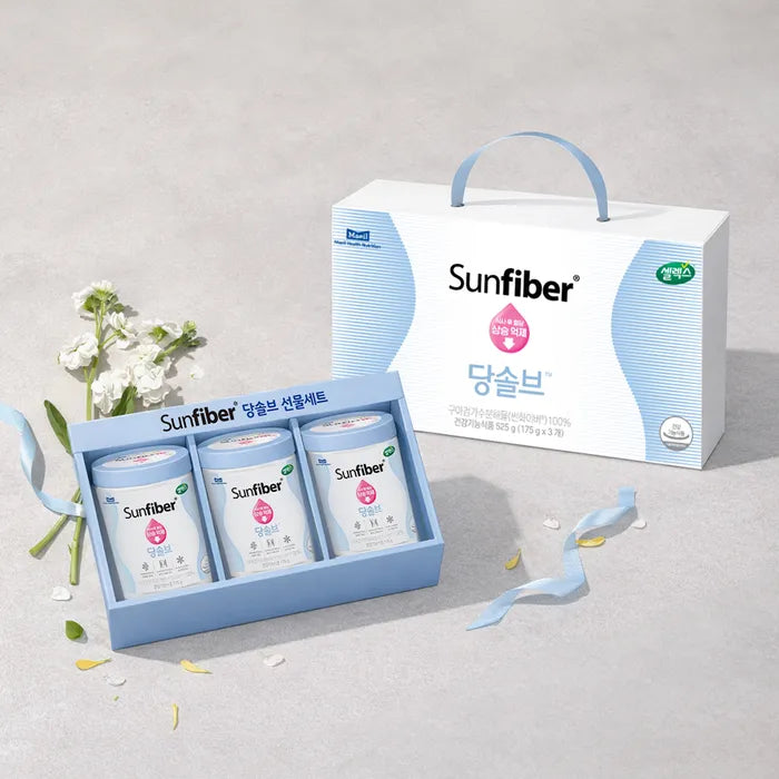 Maeil Health Nutrition [Gift Set] Sunfiber Dang-Solve Blood Sugar Care Set (175g x 3 Tins)