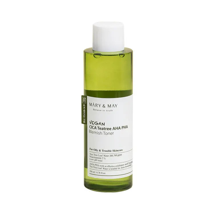 Mary&May Vegan Cica Teatree AHA PHA Blemish Toner 200ml