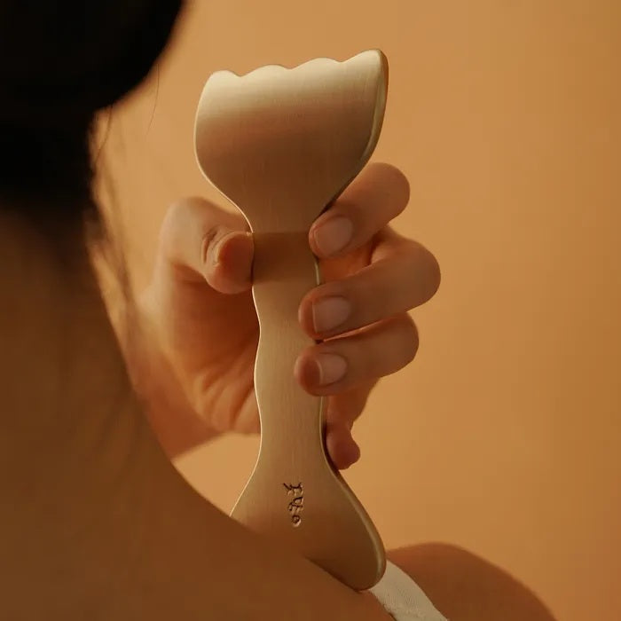 NOTDAM Bangjja Brassware Tulip Scalp Gua Sha Massager with Complimentary Jeogori Gift
