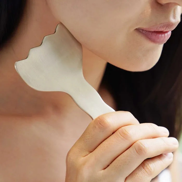 NOTDAM Bangjja Brassware Tulip Scalp Gua Sha Massager with Complimentary Jeogori Gift