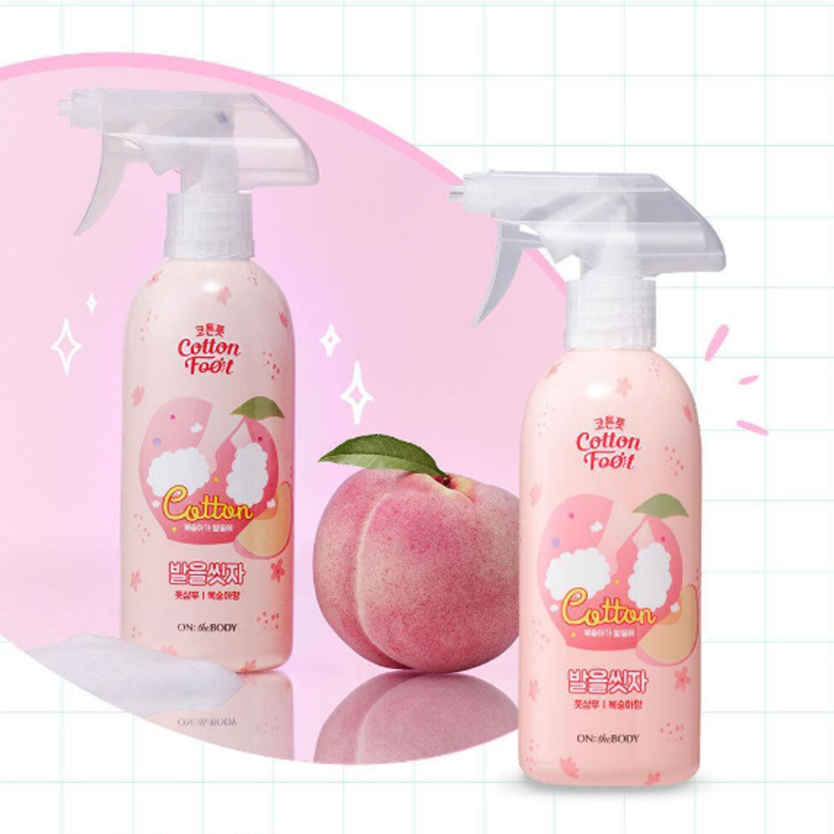 ON THE BODY Cotton Foot Shampoo 385ml (Peach Scent)