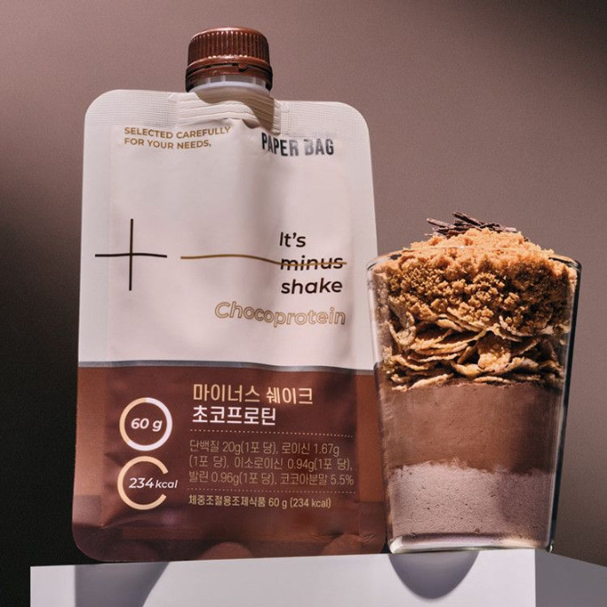 PAPER BAG Minus Shake Choco Protein (14 Pouches / 2-Week Plan)