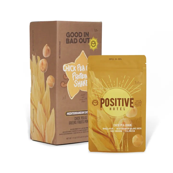 Positive Hotel Mediterranean Easy Bag Chickpea Grain Protein Shake – 45g × 9 Sachets (1 Box)