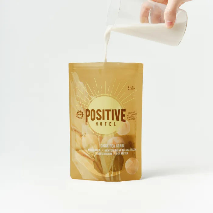 Positive Hotel Mediterranean Easy Bag Chickpea Grain Protein Shake – 45g × 9 Sachets (1 Box)