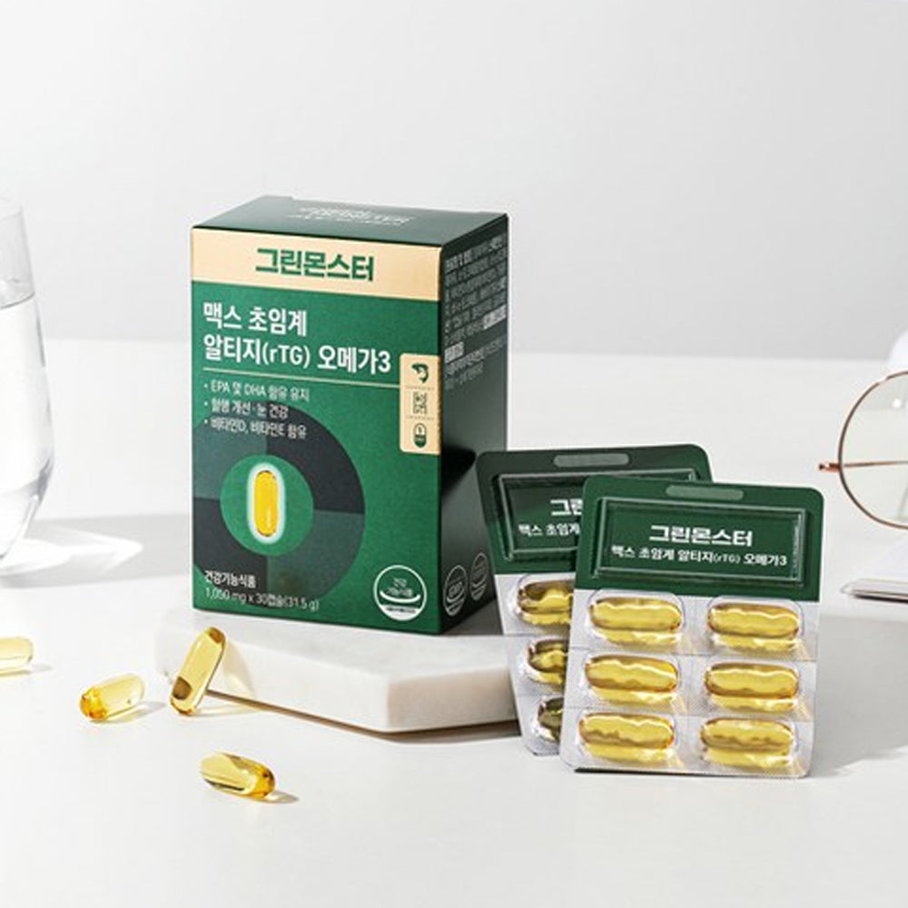 GREEN MONSTER Max rTG Omega3 670mg, 60 Capsules (Renewal)