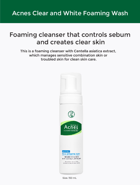 ACNES Clear and White Foaming Wash 150ml