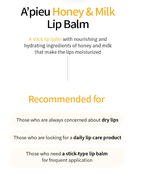 A'PIEU Honey & Milk Lip Balm 3.3g