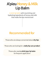 A'PIEU Honey & Milk Lip Balm 3.3g