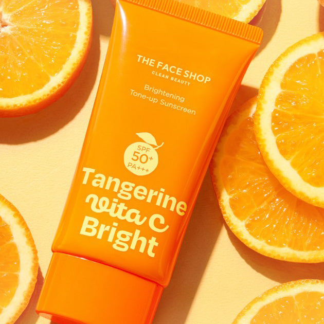 THE FACE SHOP Tangerine Vita C Brightening Tone-Up Sun Cream SPF 50+ PA+++ 50ml
