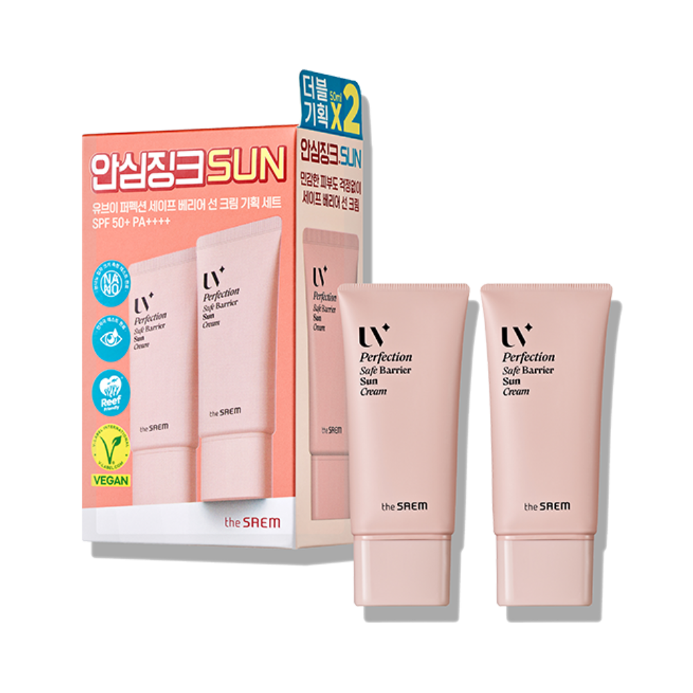 [Expiration imminen] THE SAEM UV Perfection Safe Barrier Sun Cream SPF50+ PA++++50ml + 50ml Set