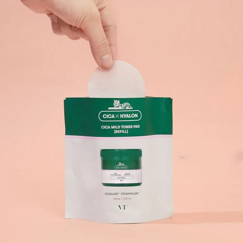VT COSMETICS Cica Mild Toner Pad Refill 130ml 60ea
