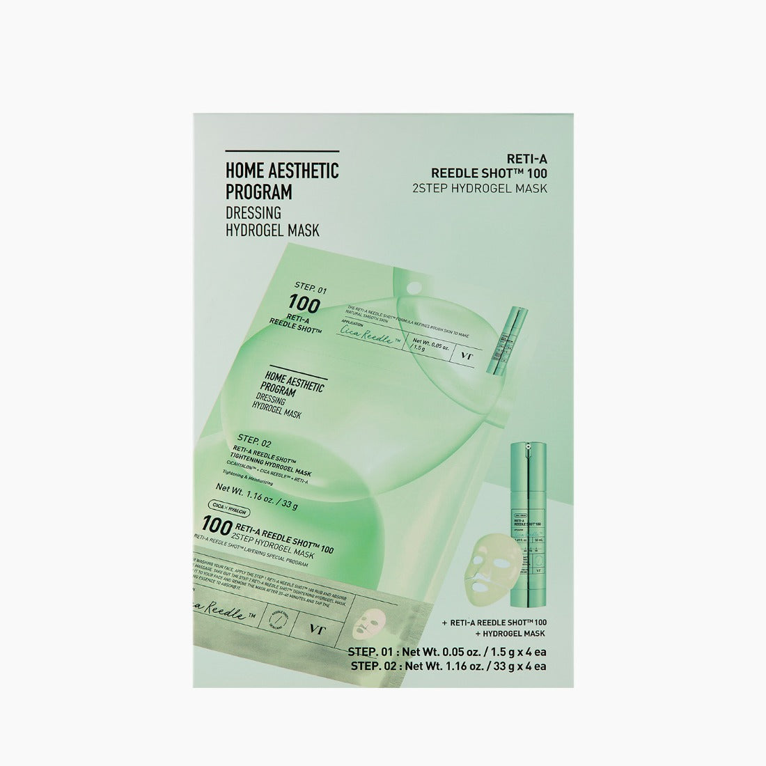 VT COSMETICS Reti-A Reedle Shot 100 2-Step Hydrogel Mask 4ea