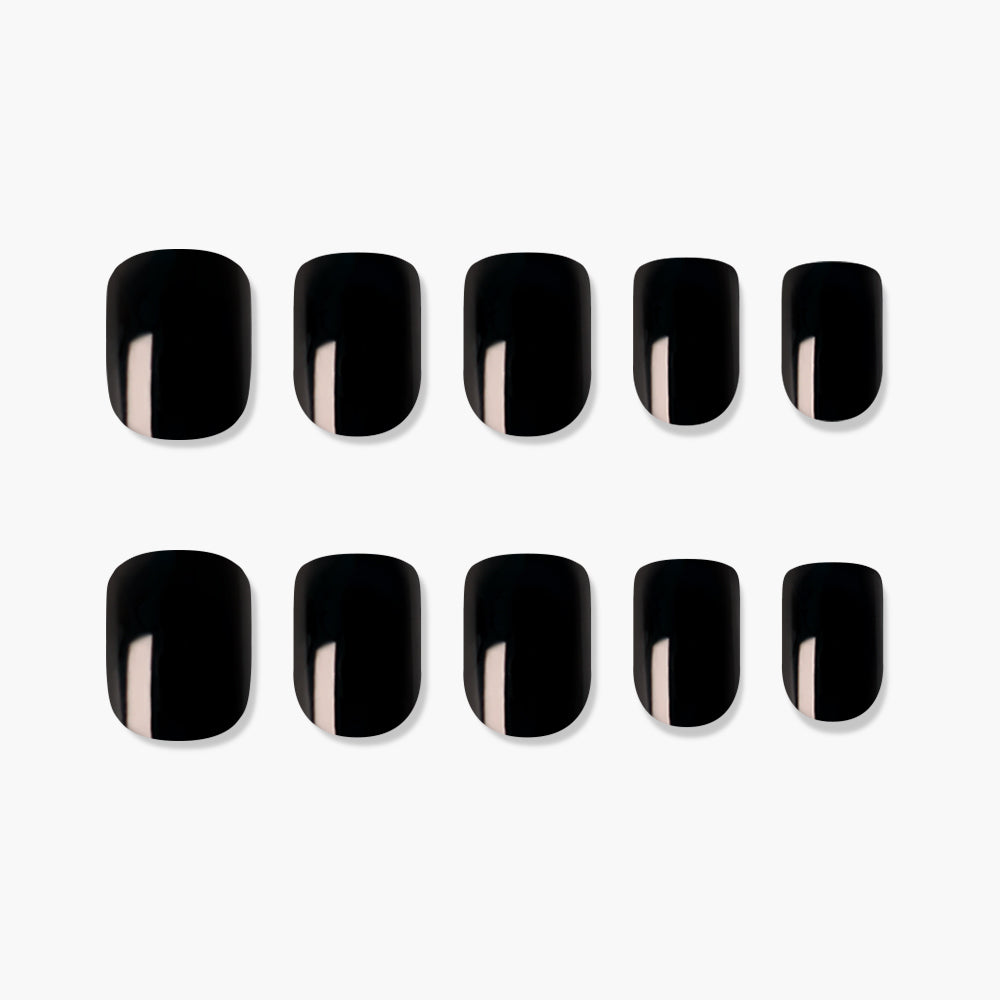 MUZMAK Nail Tips 36pcs #Zero Black(Short Square)