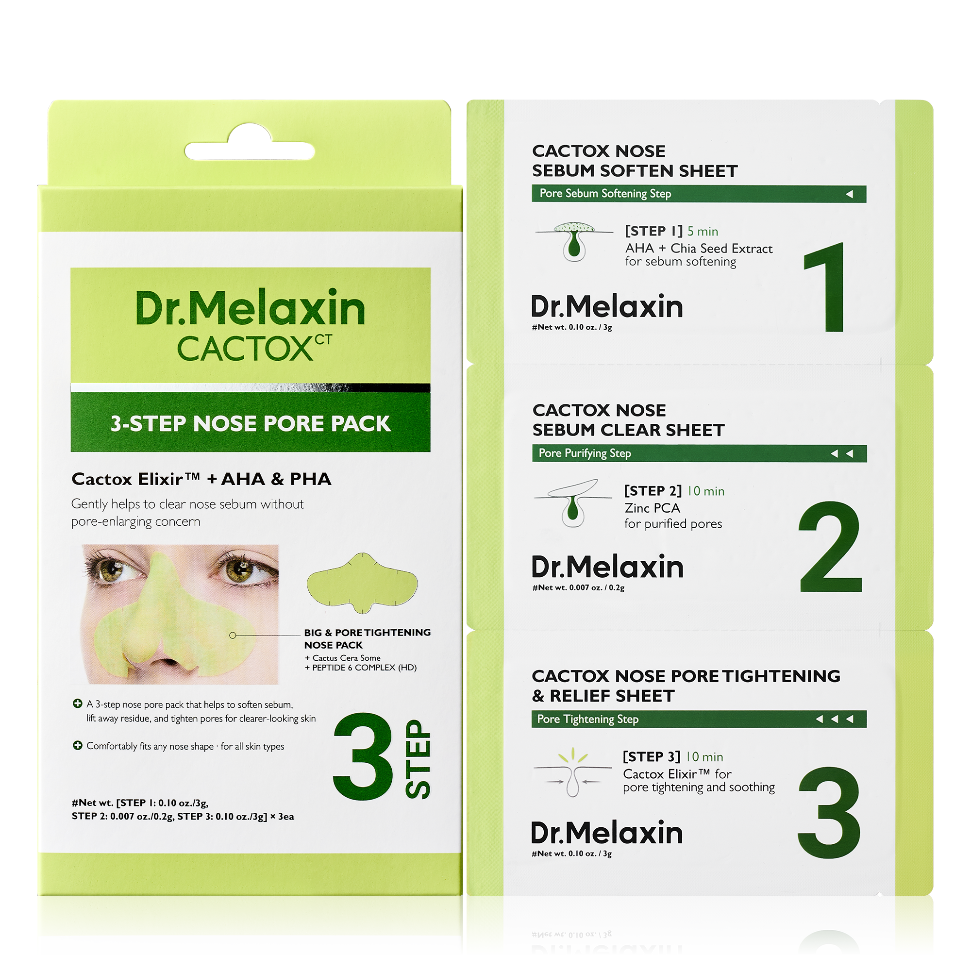 Dr.Melaxin Cactox 3-Step Nose Mask Pack 3ea