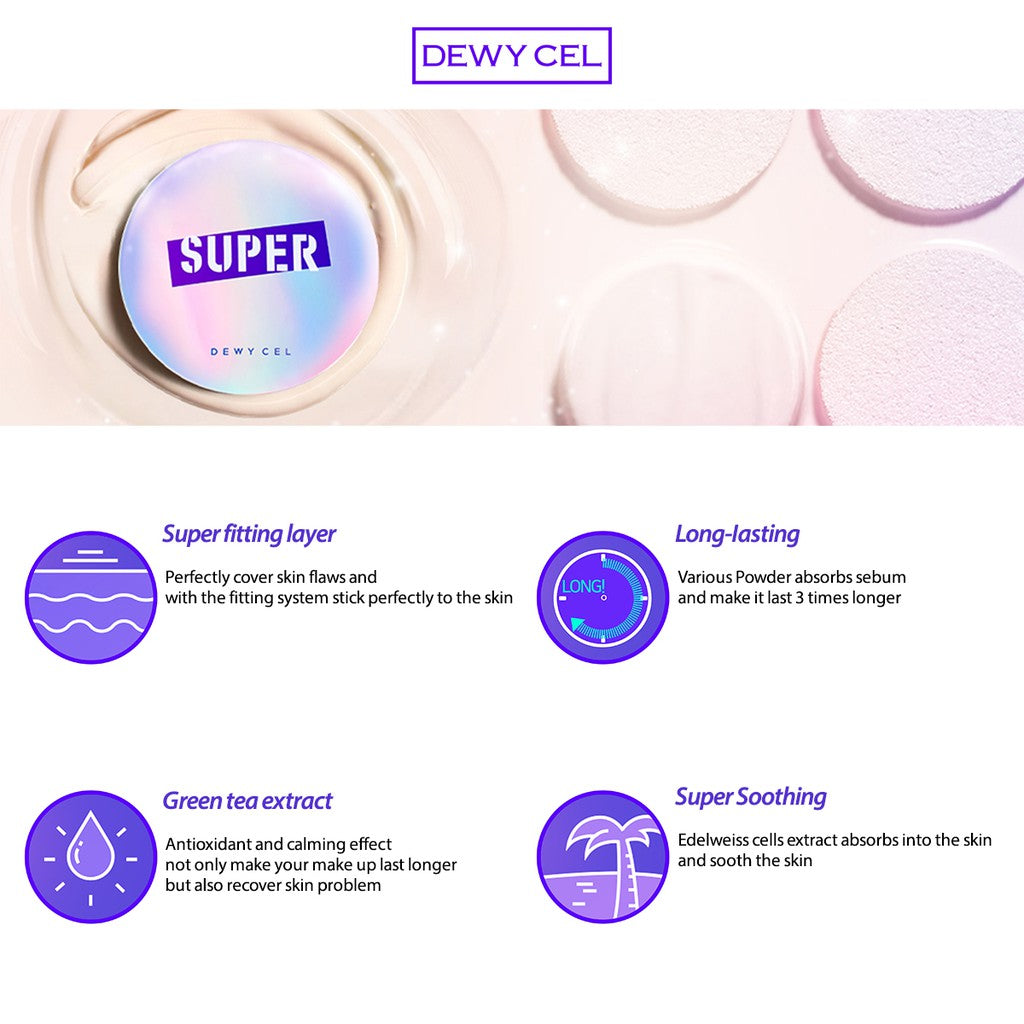 DEWYCEL Super Plus Cushion SPF50+ PA+++ 15g