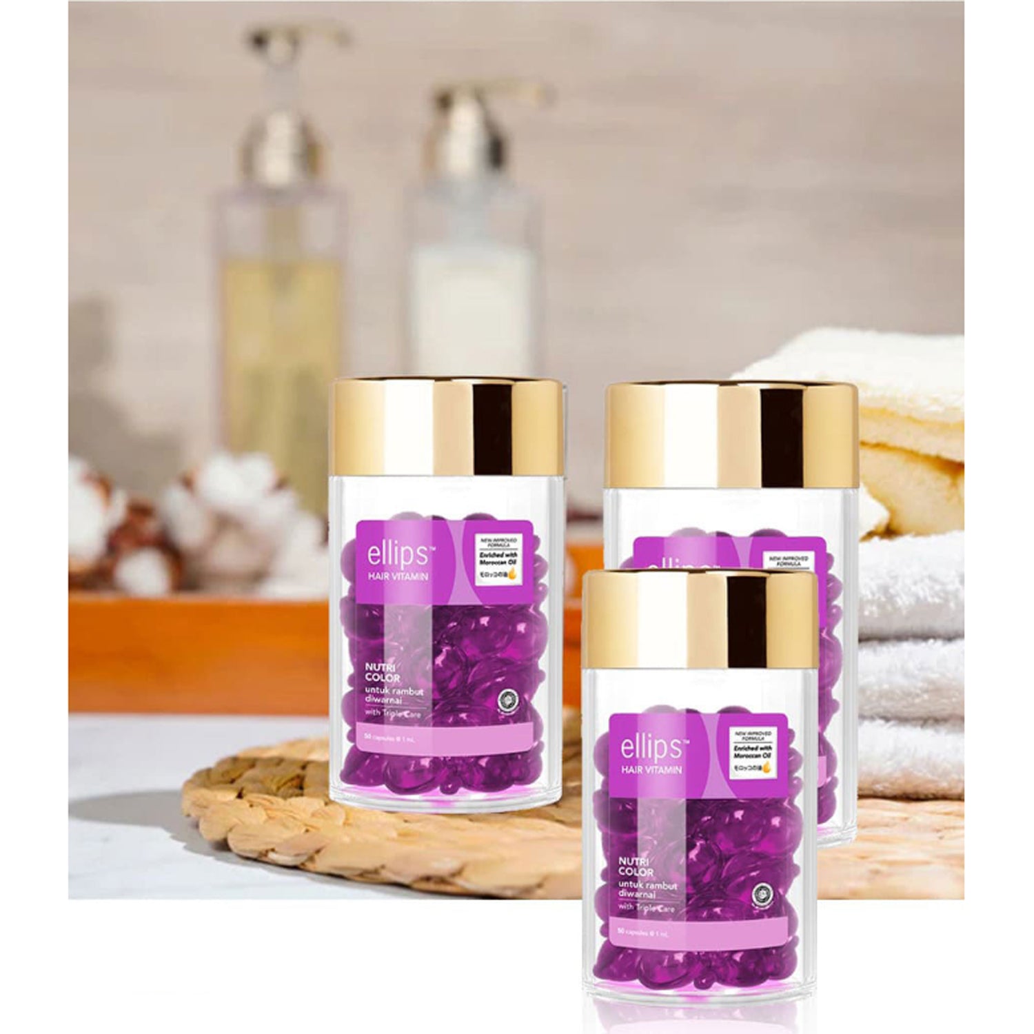 (Purple) Hair Vitamin Nutri Color With Triple Care