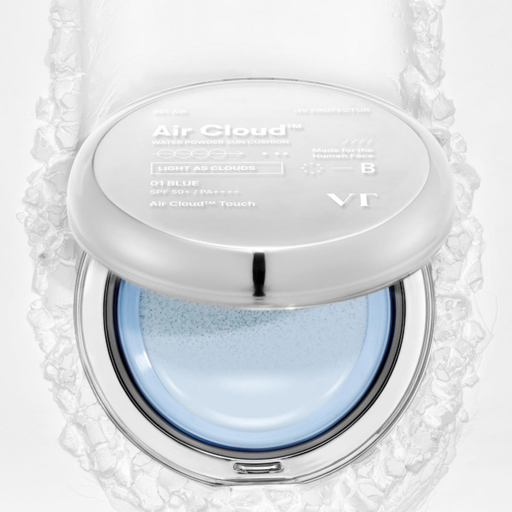VT COSMETICS Air Cloud Water Powder Sun Cushion (SPF 50+ PA++++) 01 blue