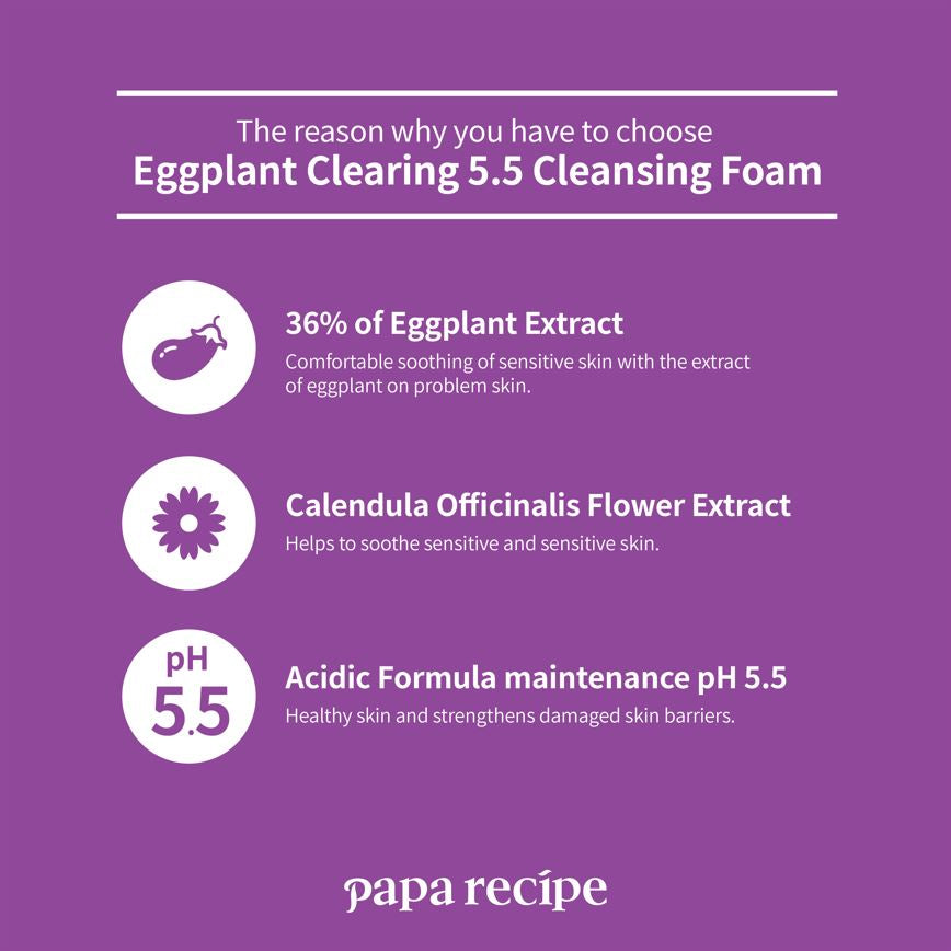 papa recipe Eggplant Clearing Mild Cleansing Foam 120ml