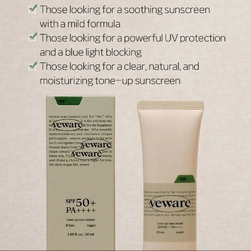 VEWARE vegan toneup sun cream 50ml SPF50+ PA++++