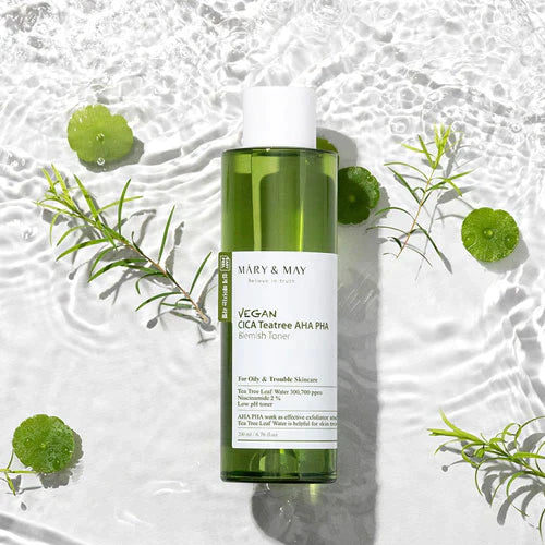 Mary&May Vegan Cica Teatree AHA PHA Blemish Toner 200ml