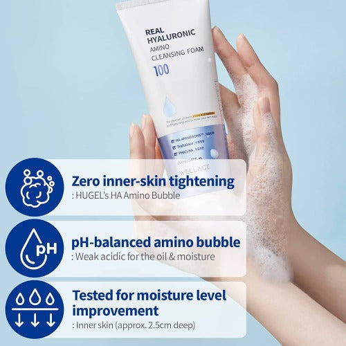 Wellage Real Hyaluronic Amino Cleansing Foam 150ml